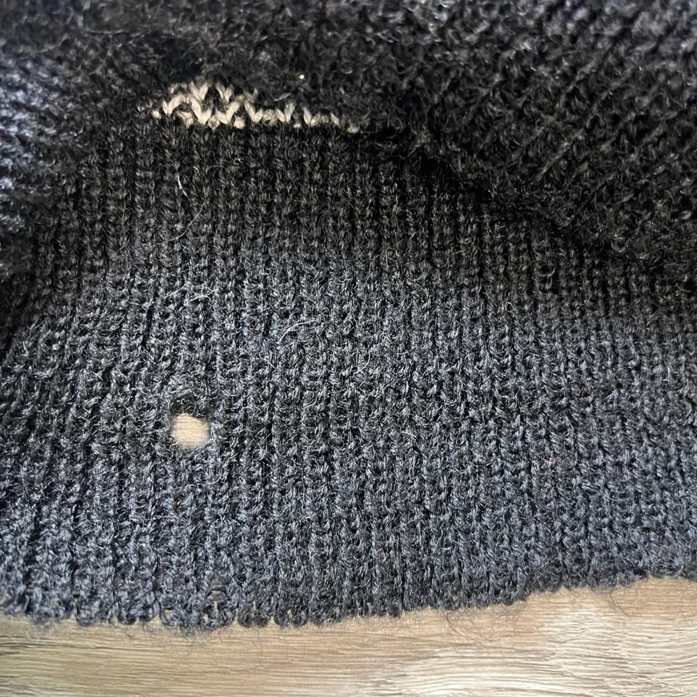 Milwaukee Knit Sweater Mens M Black White Striped Virgin Wool Vintage Mock Neck